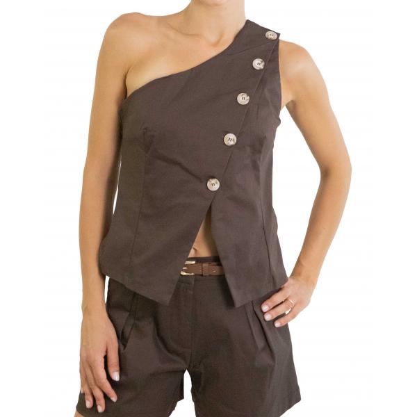 Gilet con bottoni in diagonale "Margot"